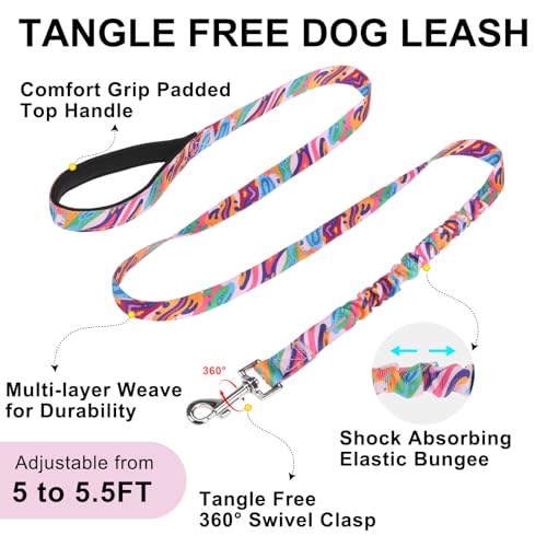 Dog Harness Medium Sized and Leash Set (Mix Pink / M: Chest 21"-26.7")