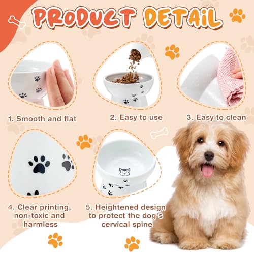 2 Pack Elevated Dog Bowls for Small Dogs and Cats