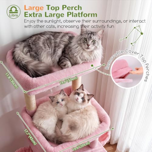 Z78 Heavy Duty Cat Tree for 20lbs Large Adult Cats (Pink / 78 inch)