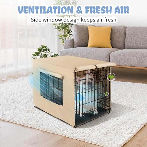 Dog Crate Cover (24.0"L x 18.0"W x 19.3"H / Beige)