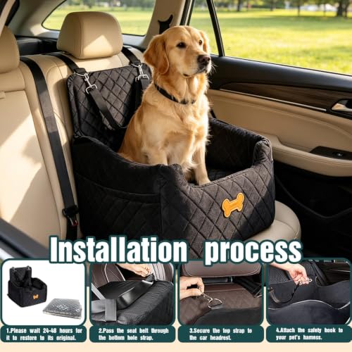 Dog Car Seat for Small Dogs (Black / Medium)