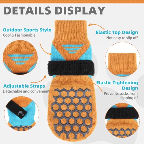 Dog Socks Shoes for Hot Pavement (Orange / Medium(4 Pack))