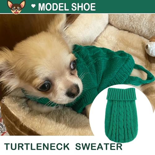 2 Pack Small Dog Sweaters (Medium / Green-Purple)