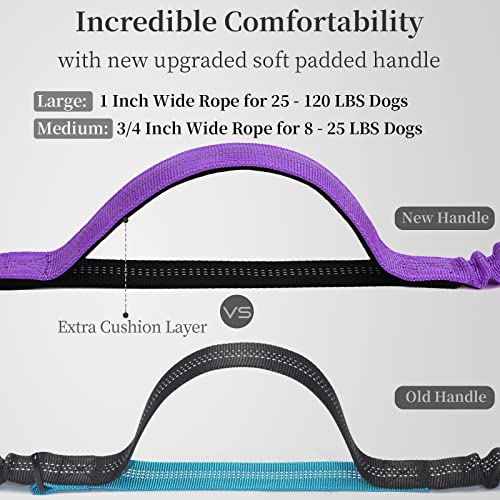 Hands Free Dog Leash with Zipper Pouch (Purple / Large)