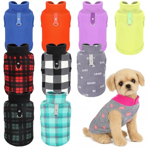 10 Pack Medium Dog Sweater Fleece Pet Dog Plaid Clothes Winter (M / Stylish)