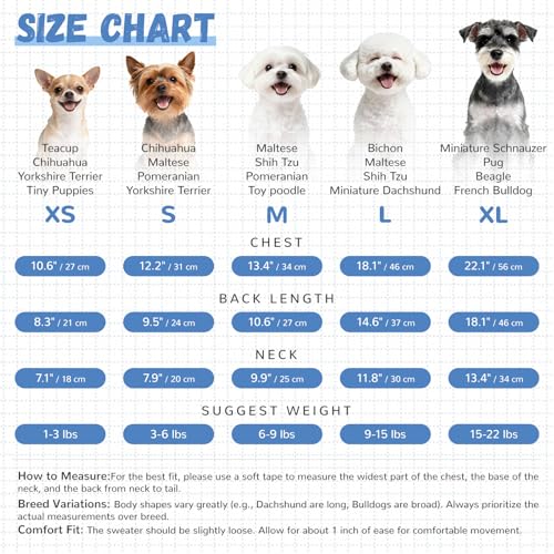 Small Dog Sweaters Cute Bear Dog Cardigans Clothes for Small Medium Dogs Boy Girl Puppy Cat Knitting Cardigan Outfits Dogs Winter Coats Warm Pet Doggy Clothes Soft Knitwear Apparel (Blue / Large)