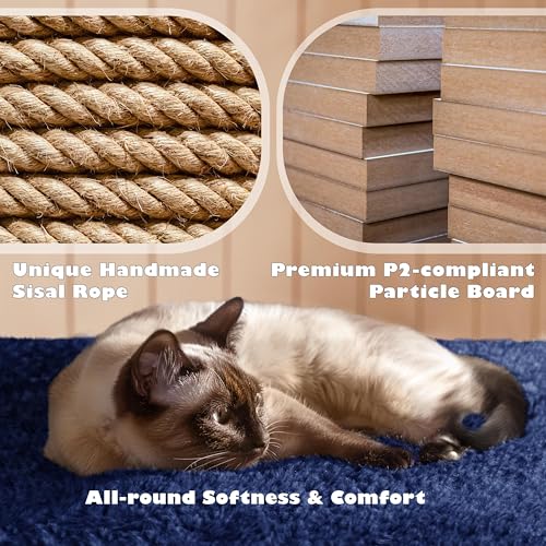 54in Cat Tree Tower (Navy Blue / 54in)