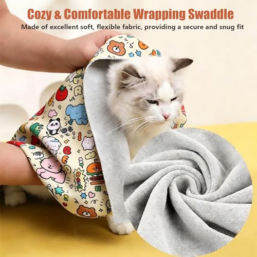 27.6‘’ Cat Grooming Wrap for Cutting Nails (L-27.6'' / Doodle)