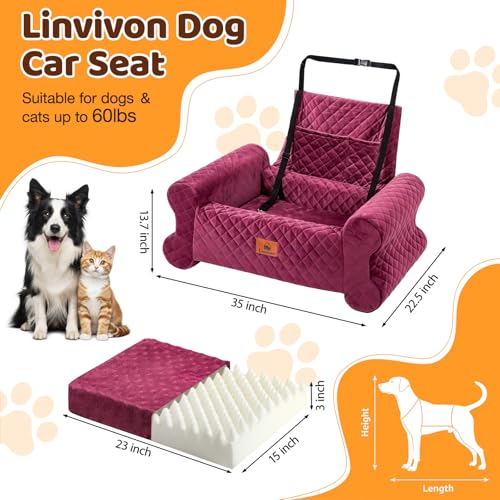 Dog Car Seat for Medium (Red)