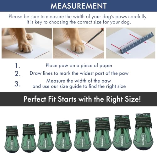 365 Dog Shoes (365 Green / Size 1: 1.6"x1.97"(W*L) (Pack of 4))