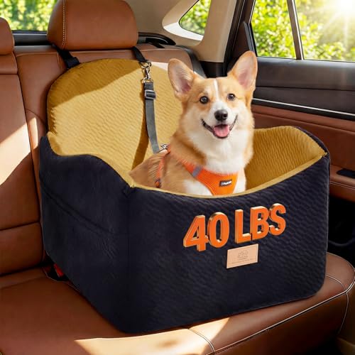 Dog Car Seat for Medium (Black/Brown)