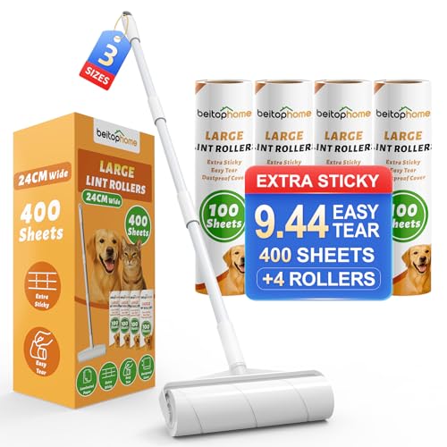 9.45” 400 Sheets Large Lint Roller for Pet Hair