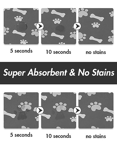 Absorbent Pet Feeding Mat (MP-DARKGREY / 12"x19")