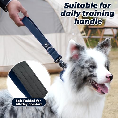 14 Inch Traffic Dog Leash with Padded Handle (Navy Blue)