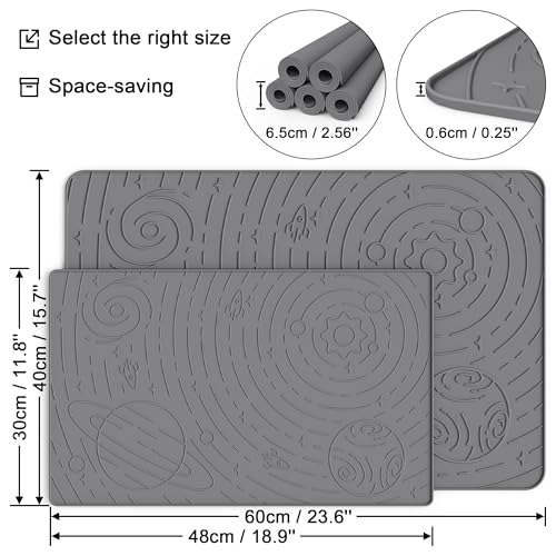 Galaxy Pet Feeding Mat (23.6"L x 15.8"W / Grey)
