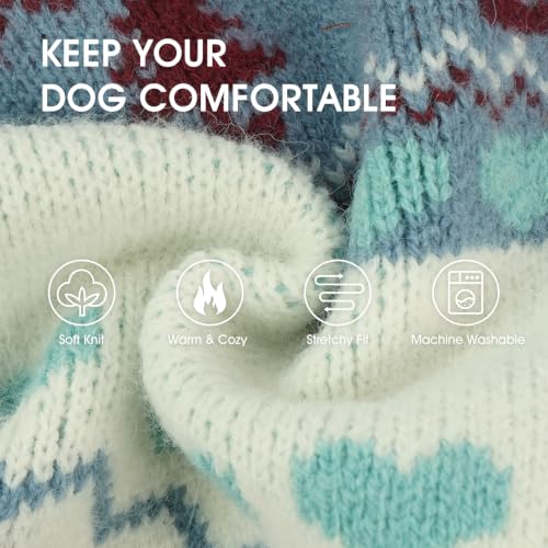 Warm Dog Sweater (Nordic Hearts-Ivory / X-Large)