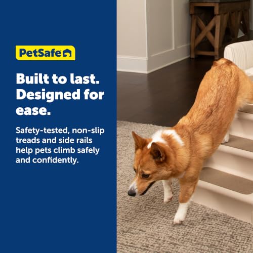CozyUp Folding Dog Stairs (Bed - 25 Inches Tall / Tan)