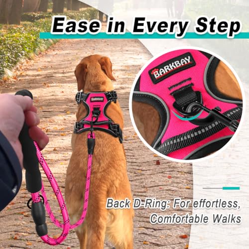 Dog Harness for Medium Sized Dog No Pull 2 Clips 3 Buckles Dog Vest (Medium / New Pink)