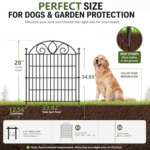 No Dig Garden Fence Outdoor for Yard (28 in(H) X 9.8 ft(L))