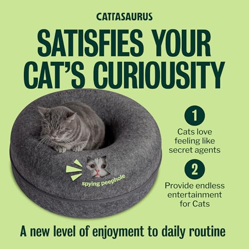 Peekaboo Cat Cave Donut for Multiple & Large Cats up to 30 (Dark Gray / Large)