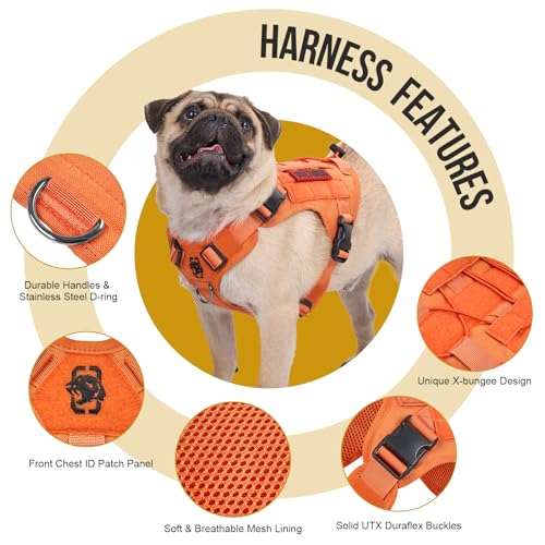 Tactical Dog Harness Vest No (X-Large / Orange)