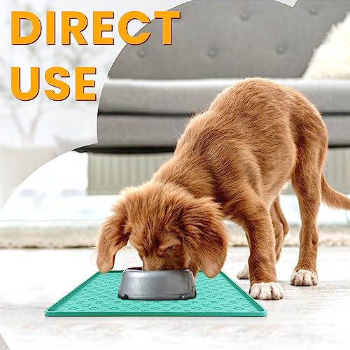 Pet Placemat for Dog and Cat (11.8"L x 11.8"W / Green)