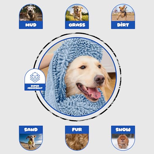 Dog Towel for Drying Dogs (BLUE)