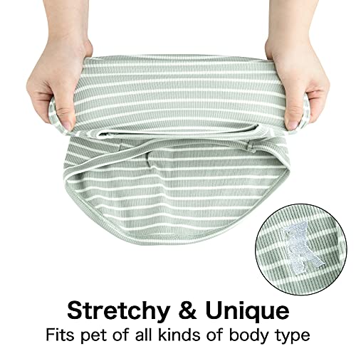 Dog Shirt Striped Lightweight Tank Top Stretchy (Pink + Green / 3XL-(26~38lb) | Chest(~26.8"))