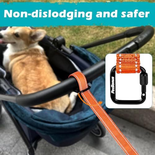 Dog Leash Wrist Strap with Lockable Clip for Dog Retractable Leash (Orange / 1 Pack)