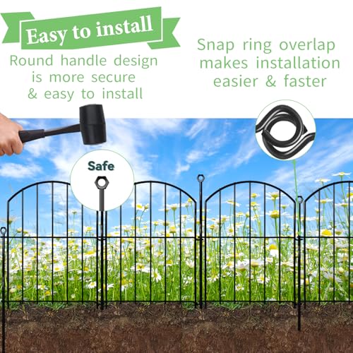 Decorative Garden Fence (Black / 17 in(H))