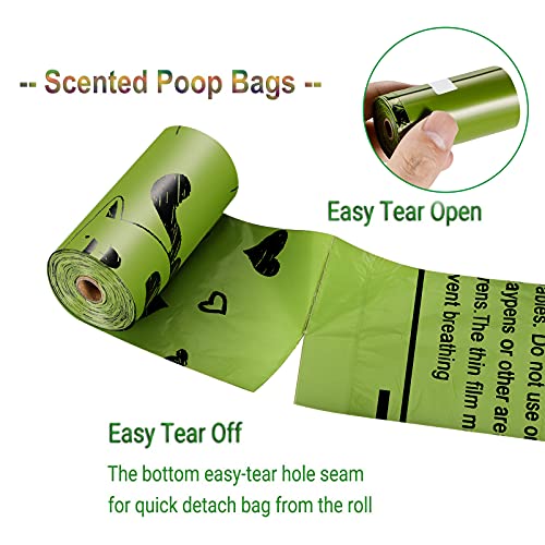 Dog Poop Bags Rolls with Dispenser Extra Thick Leak Proof 280Ct Scented (Green - 280)