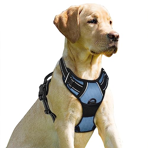 Dog Harness No Pull for Large Dogs Front Back Clips (Large(Chest:24.5-32.5") / Navy)