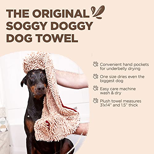 Soggy Doggy Super Shammy Absorbent Dog Towel (Beige)