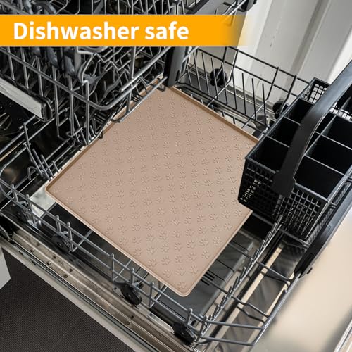 2 Pack Dog Food Mat Anti (11.8"L x 11.8"W - 2 Pack / Taupe)