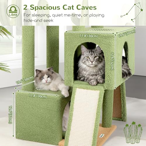 Z78 Heavy Duty Cactus Cat Tree for 20lbs Large Adult Cats (Green / 78 inch)