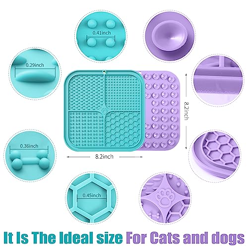 Lick Mat for Dogs (2pack / Cyan, Purple)