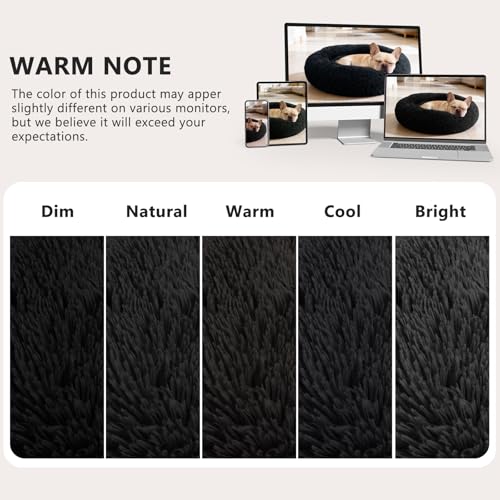 Orthopedic Dog Bed Comfortable Donut Cuddler Round Pet Beds Ultra Soft Washable Dog and Cat Cushion (M(30’’x 30’’) / Black)