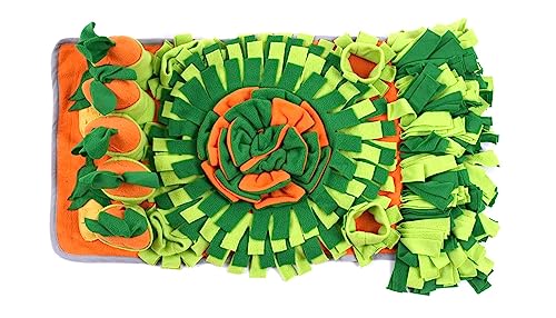 Ferret Cats Snuffle Mat Fleece Foraging Mats Interactive Feeding Toy Small Animal Rabbit Guinea Pig Rat Hamster Anti Slip Treat Dispenser Slow Feeder (Carrots)