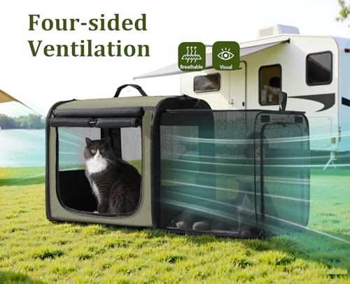 Dog Car Carrier Light Weight (Green(Expandable) / 24.0"L x 17.7"W x 20.5"H)