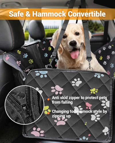 Dog Car Seat Cover (Paw Prints / Standard (53.9*57.9 ))