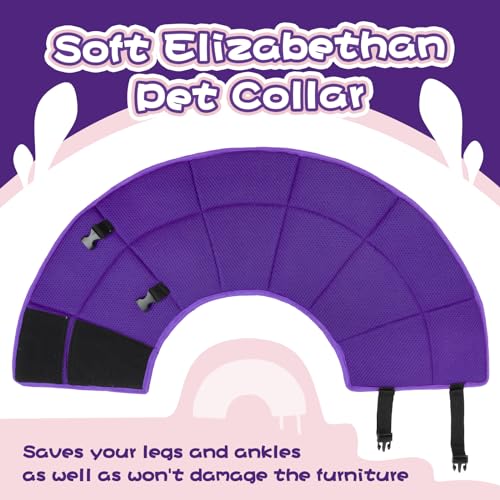 Adjustable Dog Cone for Spay (Purple / XL(Neck Girth:16.54"-21.65"))