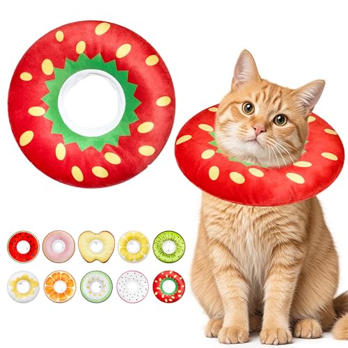 Cat Cone Collar Soft (Strawberry / Medium)