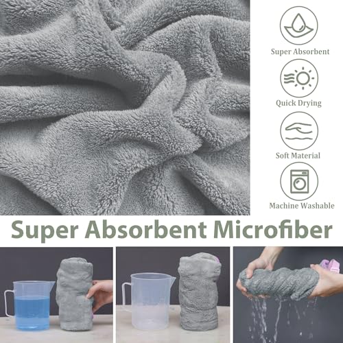 Dog Bathrobe Super Absorbent Towel Robe (Grey / Medium)