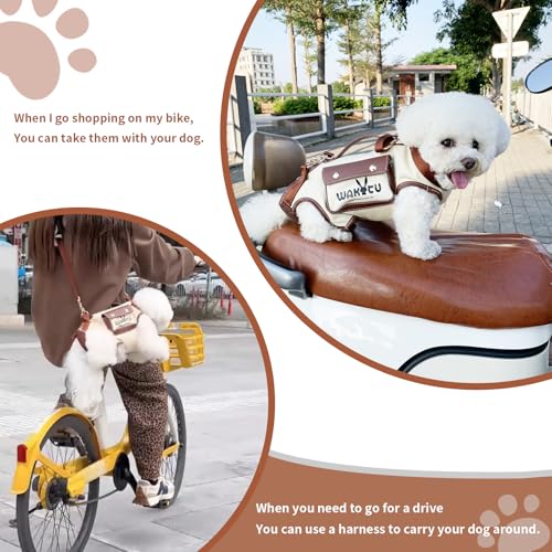 Dog Lift Harness Dog Carrier VES Harness Adjustable Leash with Small Puppy Treat Bag (X-Small(2-5 LBS) / 1.0 White)