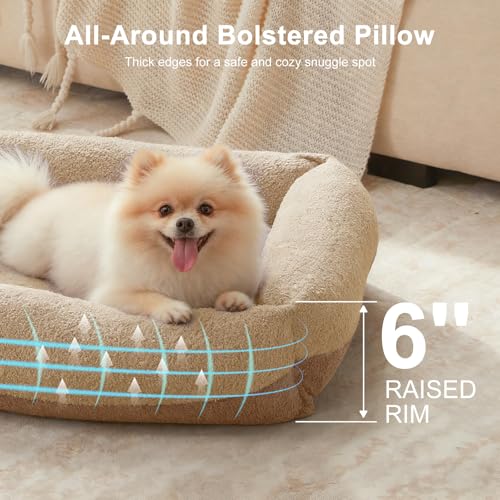 Washable Small Dog Bed (Beige / S(20"x19"x6”))