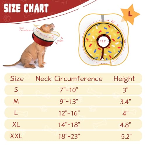 Elevated Inflatable Dog Cone Collar Alternative After Surgery (Donut Yellow / L(Neck 12"-16"))