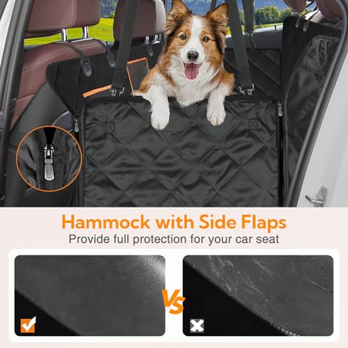 Dog Car Seat Cover for Back Seat (Black / Standard)