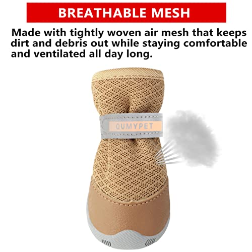 Dog Shoes for Small Dogs Hot Pavement Puppy Dog Boots & Paw Protectors (Khaki / size 5: 2.25"x1.78"(L*W))