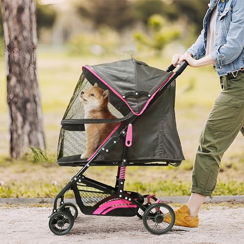 22” Buddy Buggies Foldable Pet Stroller (Pink / 22 inch)