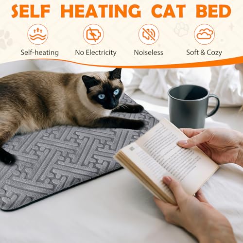 2 Pcs Winter Self Warming Cat Bed (Grey)